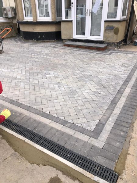 Natural Grey block paving driveway in Loughton
